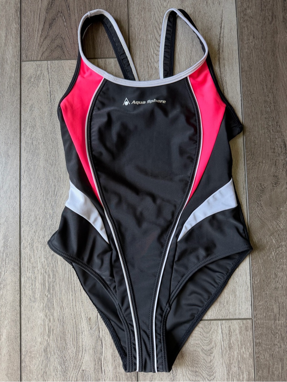 Aqua Sphere- Girls' Black & Pink One-Piece Swimsuit